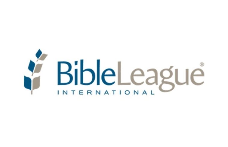 The logo features a stylized blue and gray wheat stalk, with "Bible" in blue, "League" in gray, and "International" in smaller blue text underneath.