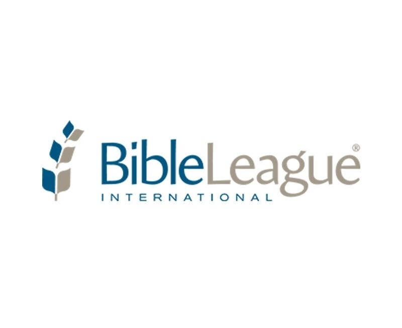 The logo features a stylized blue and gray wheat stalk, with "Bible" in blue, "League" in gray, and "International" in smaller blue text underneath.