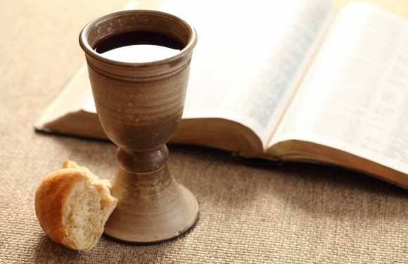 Communion bread and wine